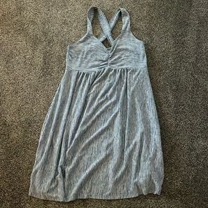 Blue and white striped summer dress